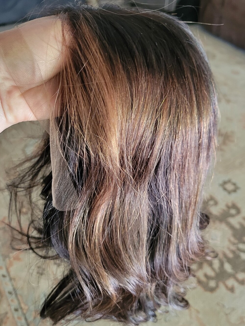 Natural Brown Blend Lace Front Wig with Subtle Highlights